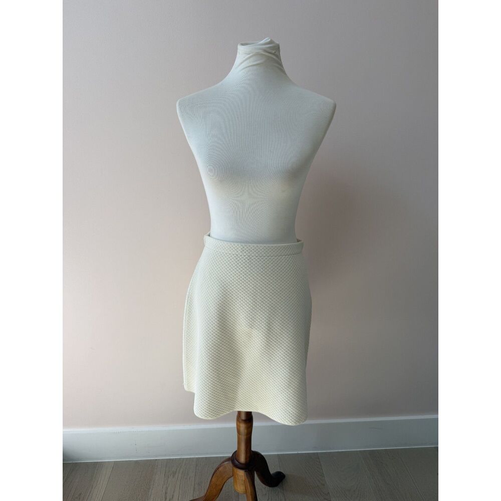 Theory Teslia J Vanilla Cream Textured Knit Skirt Size M NWT $265